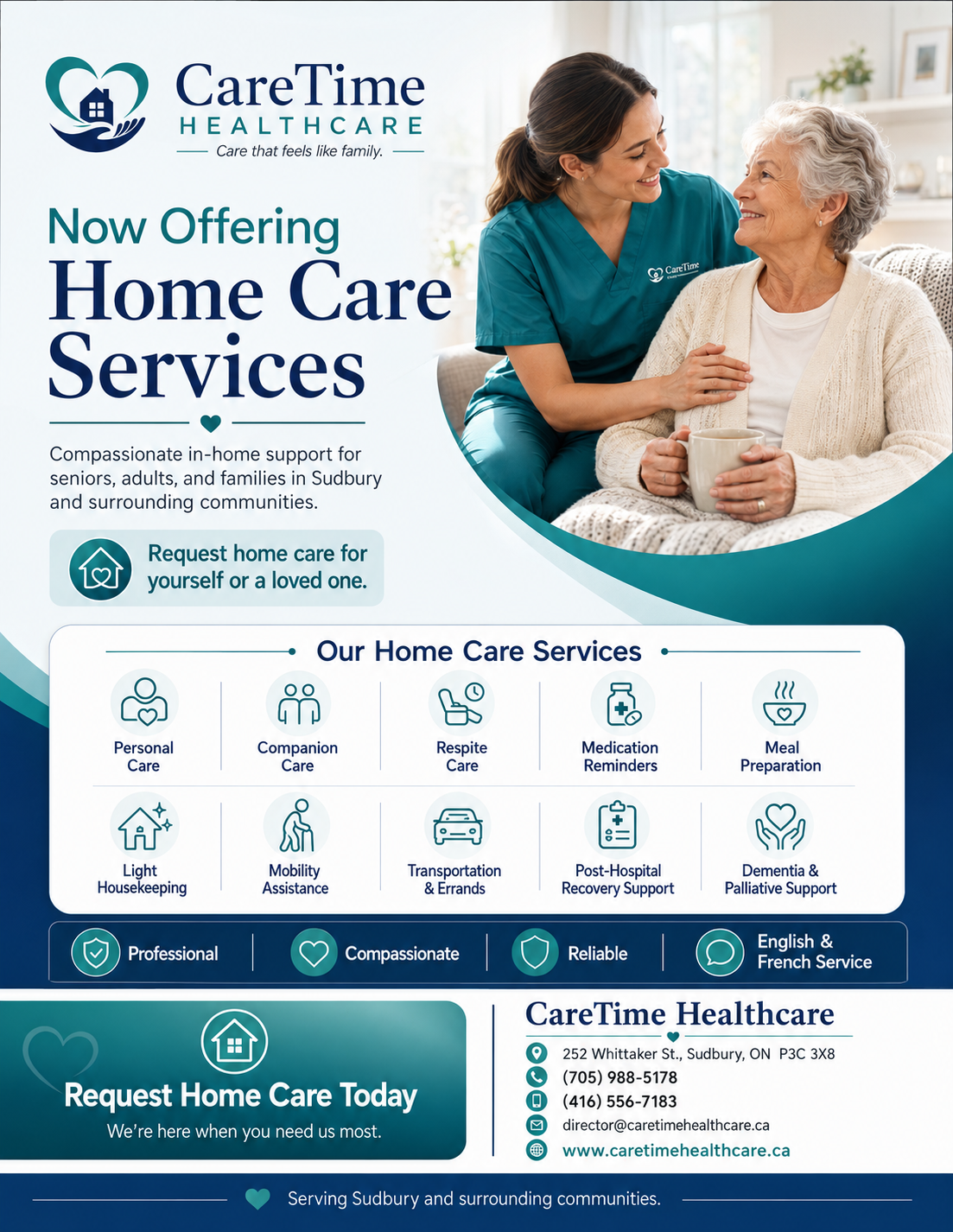 CareTime Healthcare home care services promotional campaign